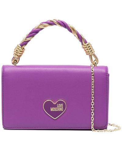 Love Moschino Enameled Logo-lettering Tote Bag - Purple