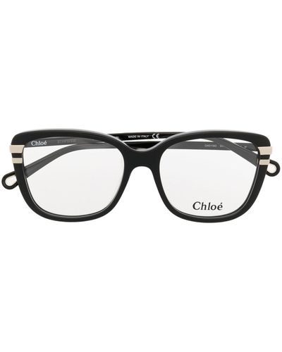 Chloé スクエア眼鏡フレーム - ブラック