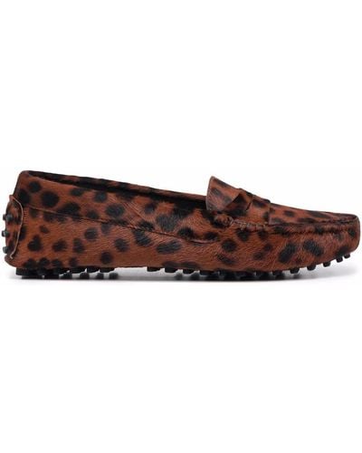 SCAROSSO Ashley Leopard-print Loafers - Brown