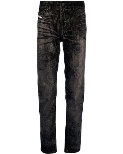 DIESEL D-Strukt-S3 Slim-Fit-Jeans aus Samt - Schwarz