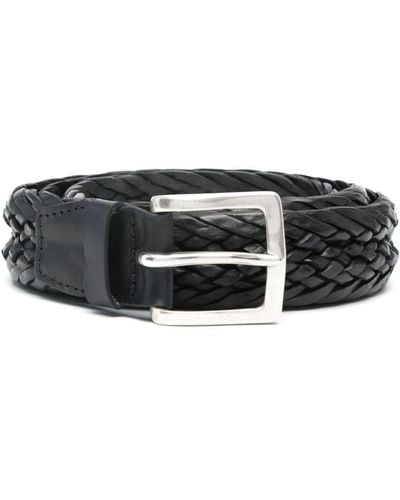 Orciani Braided Leather Belt - Black