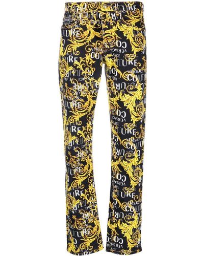 Versace Logo Couture Jeans - Yellow