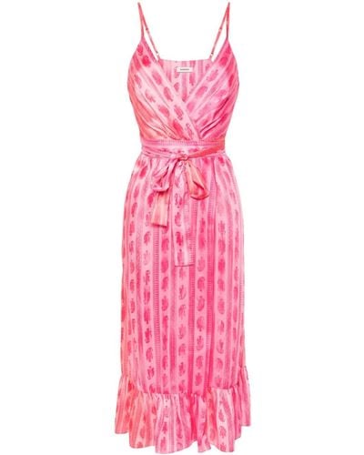 Sandro Paisley Wrap Maxi Dress - Pink