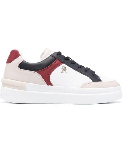 Tommy Hilfiger Elevated Colour-block Leather Trainers - Brown