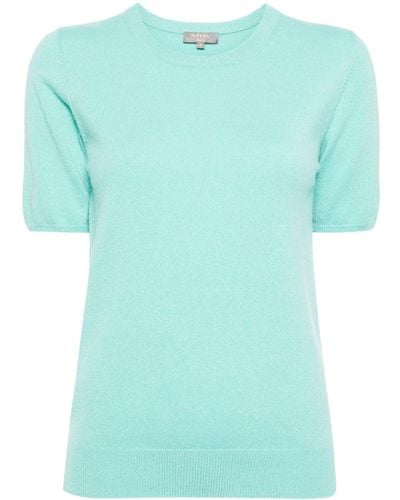 N.Peal Cashmere T-shirt Van Biologisch Kasjmier - Blauw