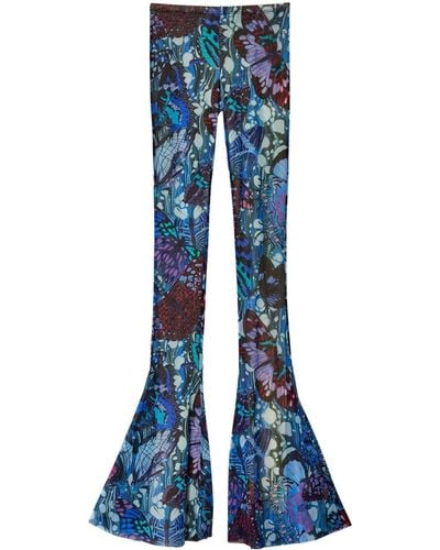 Jean Paul Gaultier Leggings svasati Papillon - Blu