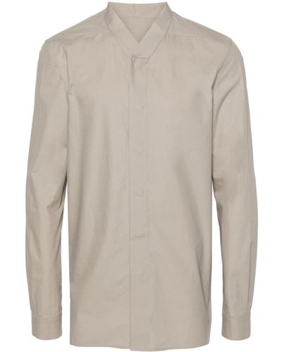 Rick Owens V-neck Organic Cotton Shirt - Gray