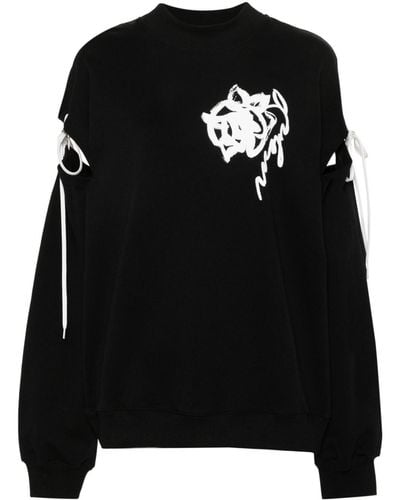 MSGM Cut Out-sleeve Sweatshirt - Zwart