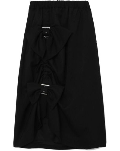 Noir Kei Ninomiya リボンディテール スカート - ブラック