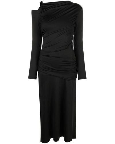 Victoria Beckham Ruched-detail Midi Dress - Black