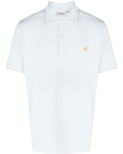 Carhartt Poloshirt Met Geborduurd Logo - Wit