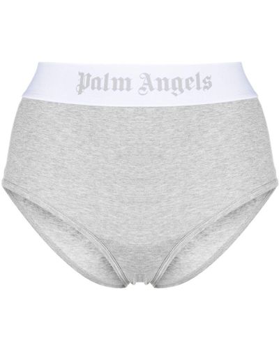 Palm Angels Logo-waistband Cotton Briefs - White