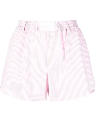 Chiara Ferragni Stripe-print Button Shorts - Pink