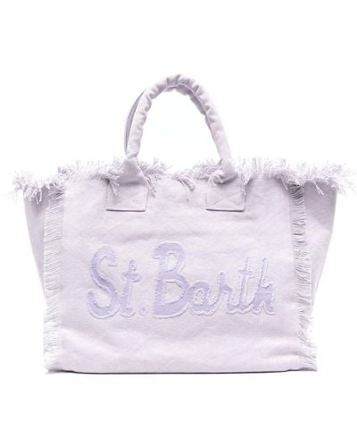 Mc2 Saint Barth Vanity logo-patch beach bag - Lila