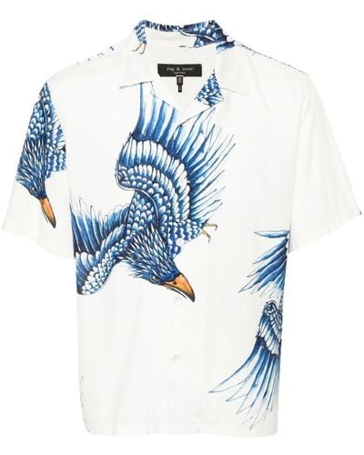 Rag & Bone Avery Hemd mit Illustrations-Print - Blau