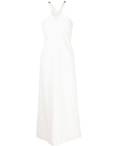 Rosetta Getty Halterneck-detail Maxi Dress - White