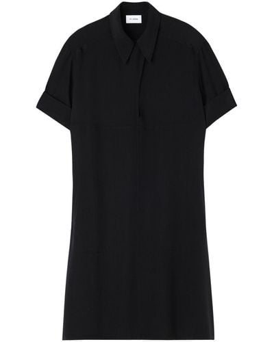 St. John Crepe-de-chine Shirt Dress - Black