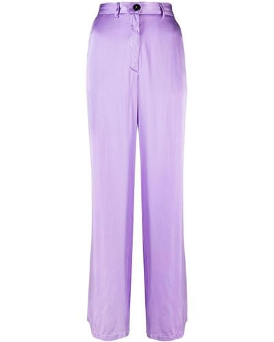 Forte Forte Loose-fitting Silk Trousers - Purple