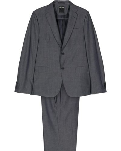Zegna Single-breasted Wool Suit - Grey