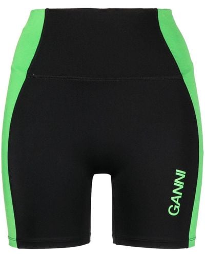 Ganni High Waist Shorts - Groen