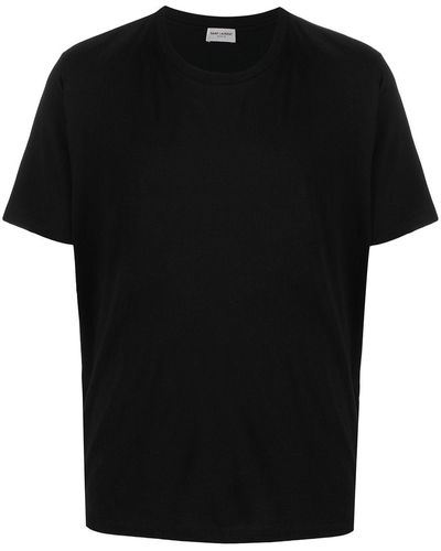 Saint Laurent T-Shirt mit rundem Ausschnitt - Schwarz