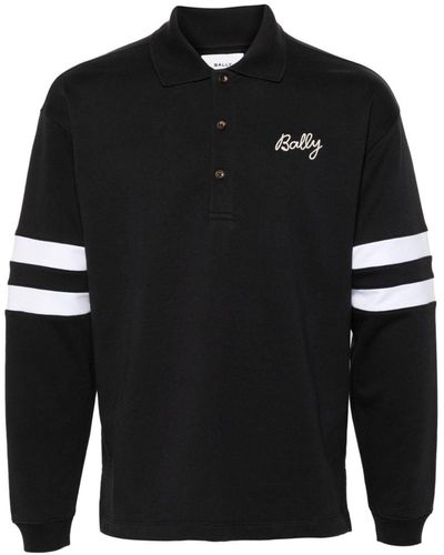 Bally Poloshirt Met Geborduurd Logo - Zwart