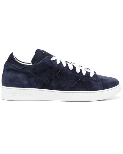 Kiton Leren Sneakers - Blauw