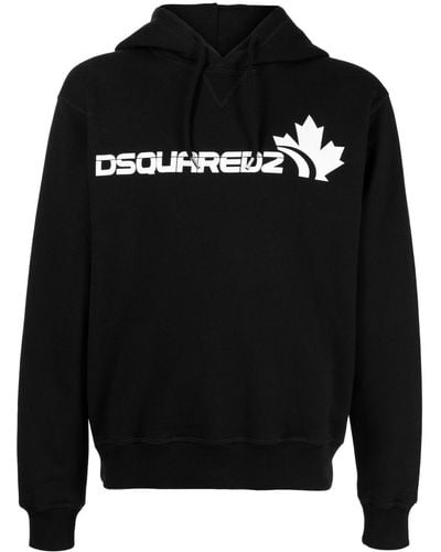 DSquared² Logo-print Long-sleeve Hoodie - Black