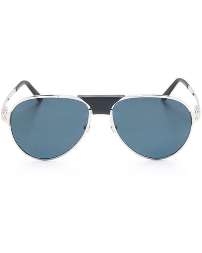 Cartier Santos De Cartier Pilot-frame Sunglasses - Blue