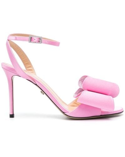 Mach & Mach Sandalen mit Satinschleife 95mm - Pink