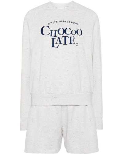 Chocoolate Logo-embroidered Tracksuit Set - White