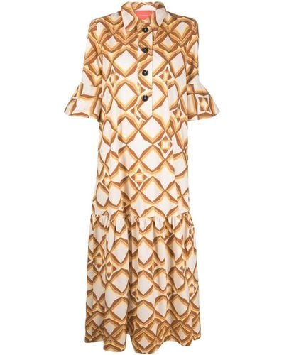 La DoubleJ Artemis Printed Dress - Metallic