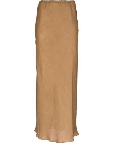 Baserange Dydine Linen Maxi Skirt - Natural