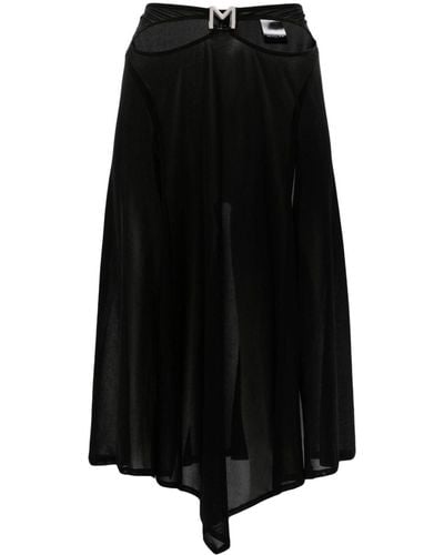 Mugler M Cut-out Midi Skirt - Black