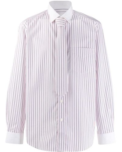 Burberry Classic Fit Monogram Motif Striped Shirt - Pink