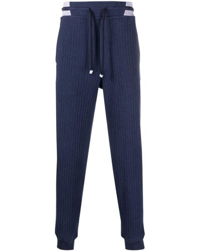 Brunello Cucinelli Pantalones de chándal con cintura elástica - Azul