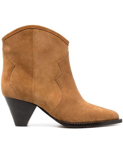 Isabel Marant Darizo 70mm Leather Ankle Boots - Brown