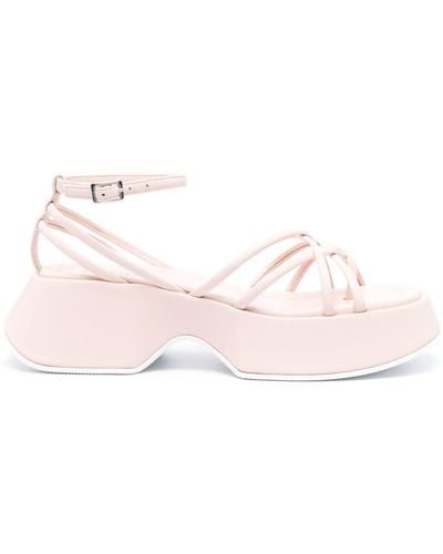 Vic Matié Flatform Leather Sandals - Pink