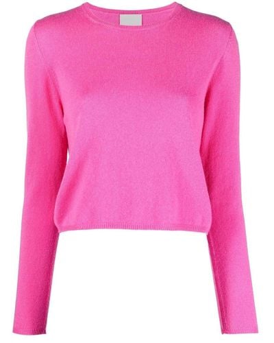 Allude Crew-neck Cashmere Sweater - Pink