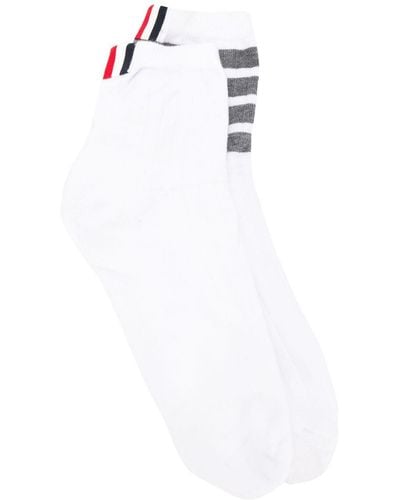 Thom Browne 4-bar Ankle Socks - White