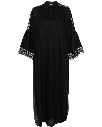 Ermanno Scervino Caftan mi-long en lin - Noir