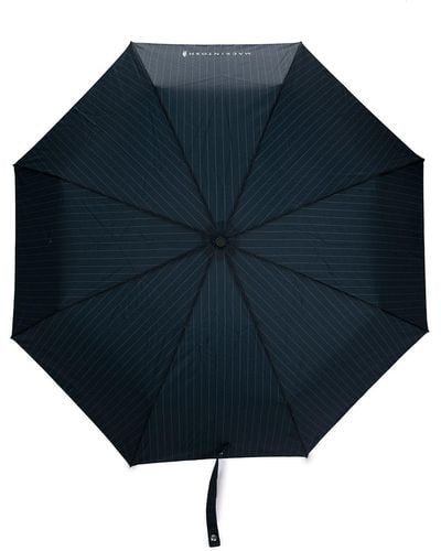 Mackintosh Ayr Automatik-Regenschirm mit Nadelstreifen - Blau