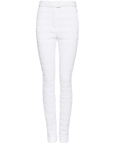 Ferragamo Skinny Quilted Pants - White
