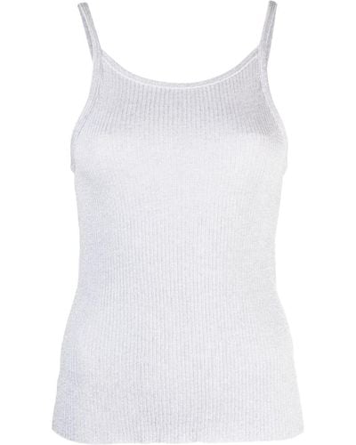 Moschino Jeans Scoop-neck Cotton Top - White