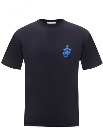 JW Anderson Camiseta con logo JW - Azul