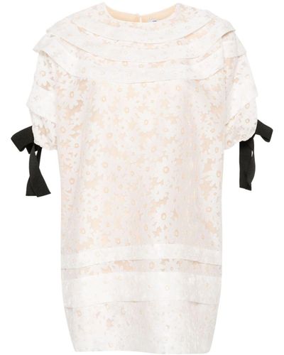 Parlor Robe courte à fleurs en dentelle - Blanc