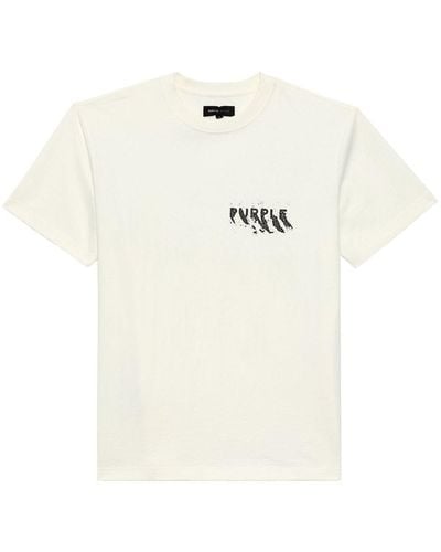 Purple Brand Logo-print Cotton T-shirt - White