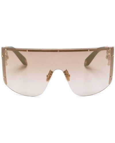 Roberto Cavalli Snake-embellished Shield Sunglasses - Natural