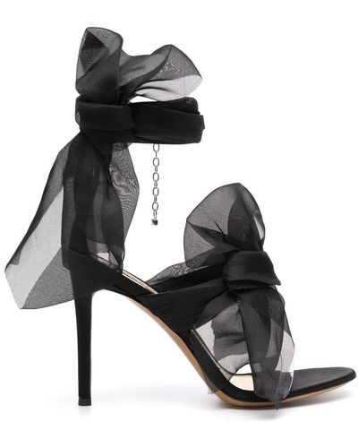 Alexandre Vauthier Jacqueline Organza Leather Sandals - Black