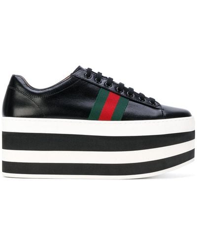 Gucci Leather Platform Sneakers - Black